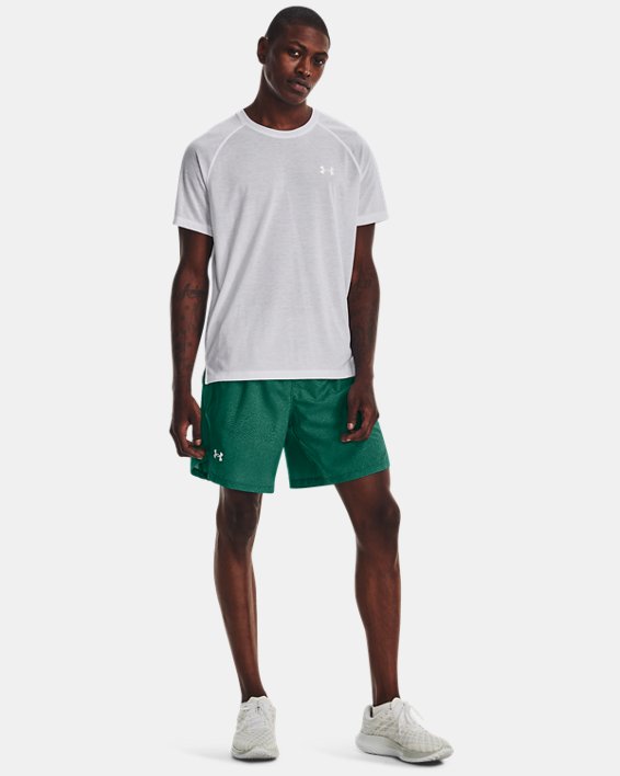 Men's UA Launch 7'' Printed Shorts, Green, pdpMainDesktop image number 2